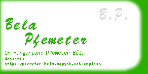 bela pfemeter business card